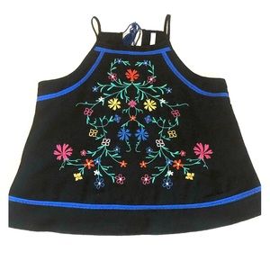 Floral print sleeveless blouse